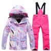 Traje de esqui infantil para meninas, traje de esqui quente e espesso para áreas externas, à prova de vento e repelente de água, recém-chegado