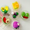 Tazón de Cristal Helado con Diseño Realista de Frutas 3D, Imanes para Refrigerador, Accesorios de Resina, Artículos de Decoración para el Hogar al por Mayor
