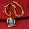 Xizang Thangka Meio Pintado à Mão Ouro Áspero Zikiram Amarelo Deus da Riqueza Raposa Fada Amarelo Deus da Riqueza Buda Pingente Wuye