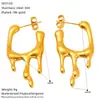 Pendientes de Acero Inoxidable Plegados de Lujo Ligero Transfronterizos para Mujer, Moda Europea y Americana, Diseño de Nicho, Pendientes de Acero de Titanio en stock
