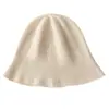 Chapéu de tricô de cashmere estilo coreano chapéu de pescador versátil para mulheres faz o rosto parecer menor chapéu balde outono e inverno chapéu balde quente da moda