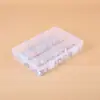 Caixa plástica transparente de 24 compartimentos sem divisória, caixa para pó de nail art à prova de poeira, organizador de mesa para elásticos, cílios, cosméticos