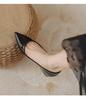 Sapatos Sociais de Bico Fino e Salto de 5cm para Mulheres Baixinhas 2025 Estilo Francês Verniz Solado Macio Versátil para o Dia a Dia