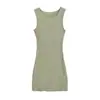 Venta al por mayor de ropa para mujer transfronteriza: Nuevo vestido corto de punto liso ajustado de verano, vestido sin mangas bodycon de tanque de verano para mujer