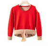 Top térmico de lana de camello para mujer, engrosado para otoño e invierno, cuello redondo, capa base, resistente al frío, amigable con la piel y ajustado. Directo de fábrica