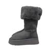 Botas de Neve Dobráveis de Meio Comprimento para Mulheres, com Fivelas de Uso Duplo, Solado Grosso e Punhos de Pelo, Impermeáveis, Espessadas, Quentes e Versáteis