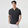 Ropa de Hombre Xintang 2026 Verano Nueva Camisa Polo de Manga Corta Estilo Old Money, Camisa Polo de Manga Corta de Verano con Costillas de Lyocell Lino