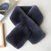 Cachecol de pelúcia de couro inteiro de coelho Rex combinando para homens e mulheres outono e inverno estudantes cachecol cruzado imitação de pele de coelho dupla face engrossado quente
