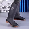Botas de lluvia de suela de goma engrosada, botas de trabajo para hombre, antideslizantes y resistentes al desgaste, con forro de felpa, adecuadas para sitios de construcción, disponibles en estilos de corte alto, medio y bajo, impermeables