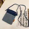 Bolso de teléfono móvil de mezclilla japonesa de moda para hombre con cremallera mochila pequeña ins casual retro bandolera de hombro mujer