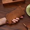 Mini Monedero Tarjetero Hecho a Mano Retro para Hombre y Mujer Nuevo Original Ultradelgado Textura de Cuero Titular para Licencia de Conducir Llavero