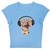 Camiseta Feminina Slim-fit Emagrecedora Estilo Spice Girls Transfronteiriça Estampa de Gato Verão Sem Mangas Peça Versátil