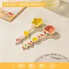 Cuchara de Cerámica Linda Estilo Ins para Niñas, Cuchara para Alimentación de Bebés del Hogar, Cuchara para Postre de Alta Apariencia, Cuchara para Yogur y Avena
