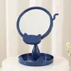 Espelho de Maquiagem Rotativo Gato Desenho Animado Espelho de Mesa Unilateral com Suporte de Base Espelho Princesa Beleza Fábrica Atacado