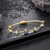 Pulseira de Aço Titânio Olho de Diabo Transfronteiriça Não Desbota para Homens, Pulseira Punk Moderna Hip-Hop para Mulheres, Acessório de Luxo Leve de Alta Qualidade