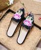 Pantuflas Punta Puntiaguda Moda Casual Pantuflas Bordadas Casuales para Mujer Pantuflas de Tela Sandalias Verano
