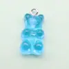 Mini Oso de Resina Color Caramelo Transparente Oso Tridimensional Colgante diy Pendientes Bolsa Llavero Accesorios