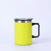 Copo térmico 14oz transfronteiriço com alça, grande capacidade, adequado para uso no carro, garrafa térmica para café, direto da fábrica, logotipo personalizado disponível mediante solicitação