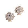 Brincos exagerados de strass deslumbrantes estilo coreano para mulheres, nova moda 2026, luxo leve, brincos de tarraxa elegantes, brincos versáteis de alta qualidade