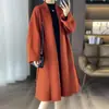 Novo Casaco de Lã Dupla Face com Renda para Outono e Inverno Moda Elegante Lã Moda Elegante Casaco Feminino
