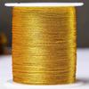 Cuerda dorada hebra metálica color accesorios diy pulsera tejida nudo chino hilo de jade seda dorada carácter fu cuerda de mano de 3 hebras