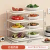 Prateleira Multifuncional para Preparo e Armazenamento na Cozinha, Prato Lateral Multifuncional e Prateleira de Armazenamento para Tigelas, Prateleira de Vegetais de Múltiplas Camadas para Panela de Fritar e Panela Quente Doméstica