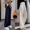 Pantalones de Maternidad Estilo Otoño Invierno Ropa Exterior 2026 Estilo Nuevo Felpa Plus Pantalones Casuales de Pierna Ancha Tallas Grandes Soporte Abdominal Deportivos Pantalones Banana