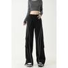 Calça Casual Estilo Americano Workwear Feminina Primavera e Verão 2024 Nova Cintura Alta Solta Emagrecimento Formato Pera Perna Larga