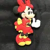 Versión Q Mickey Minnie Cabeza Grande pegamento suave doble cara lindo caricatura llavero pareja llavero de coche colgante de bolsa