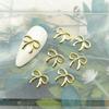 Joyería Metálica Mariposa para Arte de Uñas Dorado Plata Mariposa Pequeña Inteligente Remache Tridimensional Lazo Adhesivo Joyería