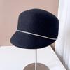Boné de pico com corrente de strass francês chapéu de feltro quente outono e inverno feminino chapéu coco de lã australiana estilo socialite chapéu de equitação moda