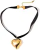 Collar de Amor de Terciopelo Simple Transfronterizo Cadena para Clavícula Estilo Francés Dulce y Fresco Nicho Collar con Forma de Corazón Collar para Mujer