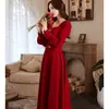 Vestido de Noite Vermelho para Mulheres 2026 Novo Estilo Luxo Leve Nicho High-End Vestido de Anfitriã de Banquete com um Toque de Sofisticação Vestido para Brinde da Noiva