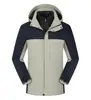 Chaqueta Tres en Uno de Bloques de Color para Otoño e Invierno con Forro de Plumas para Hombre, Cortavientos, Impermeable, Cálida, Chaqueta de Montañismo para Exteriores, Personalizable