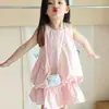 Chaleco Lindo para Niñas Vestido de Verano 2025 Bebé Verano Nuevo Estilo Niños Pequeños y Medianos Falda de Princesa Falda de Capullo de Flor