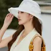 Novo Chapéu de Sol de Organza Estilo Hepburn para Mulheres, Circunferência da Cabeça Grande, Plissado, Elegante, Emagrecimento Facial, Chapéu de Mãe, Chapéu de Pescador Floral