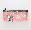 Estuche transparente con dibujos de animales pequeños y gran capacidad para lápices de estilo japonés y coreano con diseño de gato y corazón de niña rosa fresca