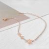 Tobillera de acero de titanio color oro rosa estrella de la suerte estilo ins de lujo ligero, no se decolora, diseño de nicho, accesorios para el pie, venta al por mayor de fábrica
