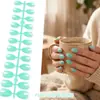Adesivos de Nail Art de Comércio Exterior Mais Vendidos, Cor Nude Transparente, Cor Sólida, 24 Peças, Tamanhos Variados, Pontas de Nail Art Usáveis, Atacado