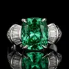 Anillo de Inlay de Cobre Directo de Fábrica Piedra de Color Peridoto Zircón Corte Rosa Moderno Versátil Nicho Estilo Femenino En Stock Al Por Mayor