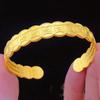 Pulsera de oro arena de Vietnam para mujer, joyería de imitación de oro, pulsera de apertura de dragón y fénix, joyería brillante de pie de pavo real, venta al por mayor en vivo