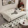 Sofá dobrável em estoque, adequado para apartamentos pequenos, sofá-cama de couro resistente a arranhões de gato, simples de uso duplo para sala de estar, de dois lugares para moradia para alugar