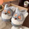 Lindas pantuflas de algodón con temática de perro para mujer, perfectas para otoño e invierno. Estas pantuflas de peluche de dibujos animados de Schnauzer son cálidas, de suela gruesa y forradas de felpa para mayor comodidad en casa.