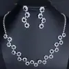 Set de Collar y Pendientes de Flor para Mujer, Accesorios de Joyería de Cristal Estilo Chino Nuevo, Pendientes de Flor Roja Plateada, Pulsera, Collar Juego de Tres Piezas