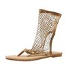 Sandalias Romanas Huecas para Mujer, Estilo Chancla, Suela Plana Suave, Nuevo Modelo de Verano 2026, Sandalias de Pedrería de Alta Gama, Para Calzar