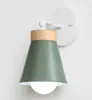Luminária de Parede Colorida em Madeira Artística para Corredor Nórdico Lâmpada Frontal com Espelho em Ferro Artístico e Madeira Artística Minimalista Moderna Luminárias para Quarto, Cabeceira, Sala de Estar