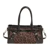 Bolsa Boston Popular Súper Caliente de Este Año para Mujer Otoño 2025 Nuevo Estampado de Leopardo Bolso Cruzado Simple Casual para Hombro