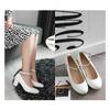 Sapatos de Encaixe Primavera e Outono com Cano Baixo, Salto Alto Grosso, Sapatos Femininos para o Trabalho, Tamanhos 40-43, Sapatos de Comércio Exterior de Tamanho Grande