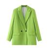 20 Colores Primavera y Otoño Moda Callejera Europea y Americana Traje Casual Urbano Suelto Simple de Dos Hebillas Chaqueta de Mujer Color Sólido