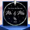 Pendente de Vidro de Cristal Transfronteiriço Amazon 2025 Presente de Casamento para Casal Sr. e a Sra.. Decorações para Recém-Casados